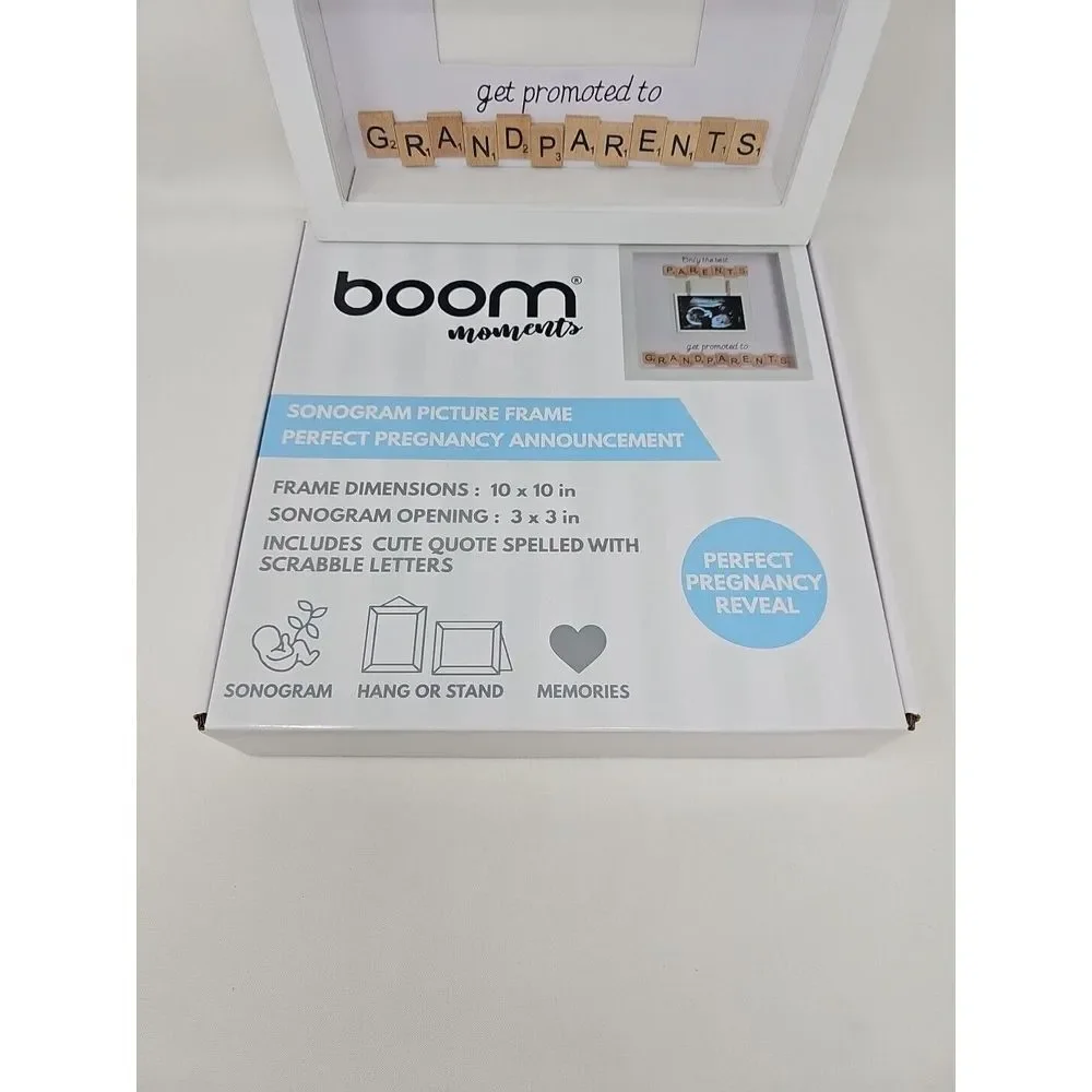 Boom Moments Sonogram Picture Frame 10X10 New Grandparents Pregnancy Reveal‎